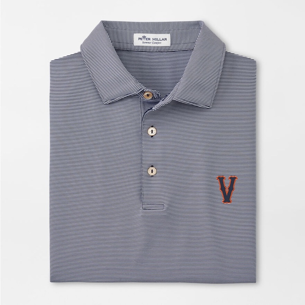 Peter Millar Virginia Jubilee Stripe Performance Polo